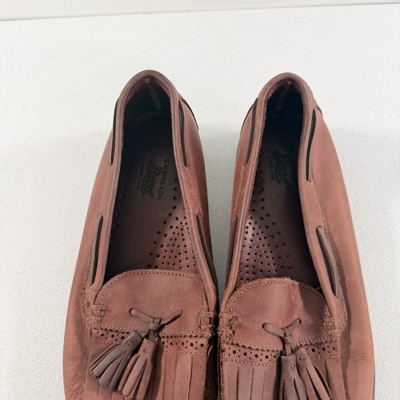 Vintage GH Bass Tassel‎ Loafers Mens 10.5 D Chestnut Brown Kiltie Bombay Leather main image 9
